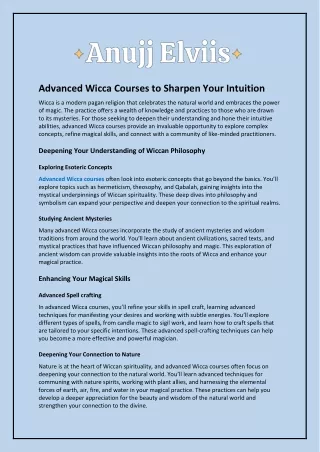 Advanced Wicca Courses to Sharpen Your Intuition