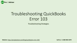 Troubleshooting QuickBooks Error 103