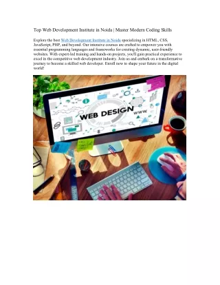 top web development institute in noida master