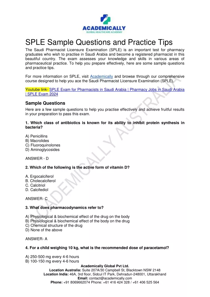 sple sample questions and practice tips the saudi