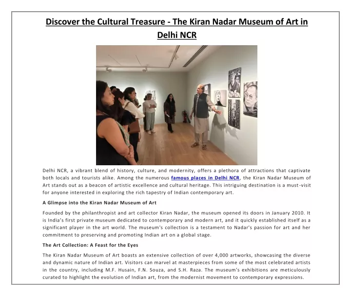 discover the cultural treasure the kiran nadar