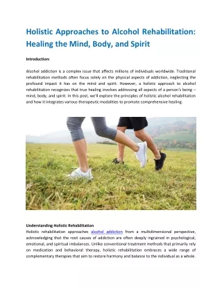Holistic Approaches to Alcohol Rehabilitation_ Mind, Body, and Spirit Healing