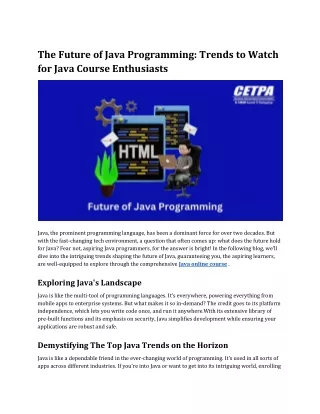 The Future of Java Programming_ Trends to Watch for Java Course Enthusiasts