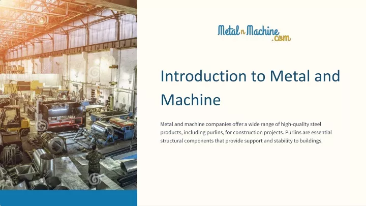 introduction to metal and machine