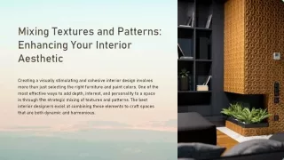 Mixing Textures and Patterns Enhancing Your Interior Aesthetic