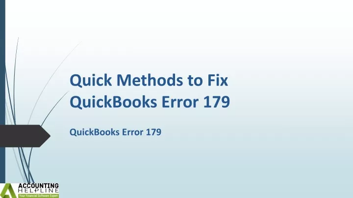 quick methods to fix quickbooks error 179