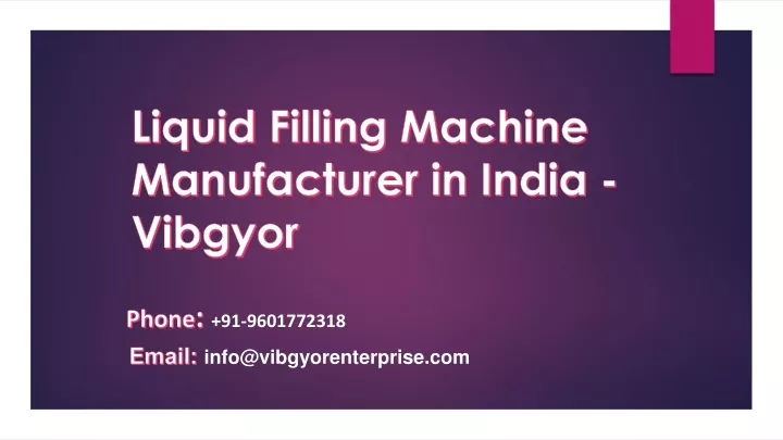 liquid filling machine manufacturer in india vibgyor