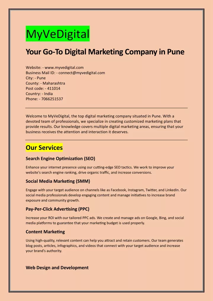 myvedigital your go to digital marketing company