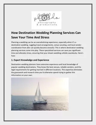 How Destination Wedding Planning Services Can Save Your Time And Stress