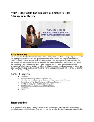 Your Guide to the Top Bachelor of Science in Data Management Degrees