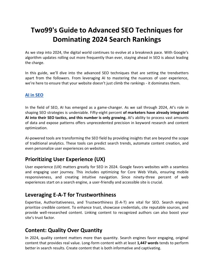 two99 s guide to advanced seo techniques