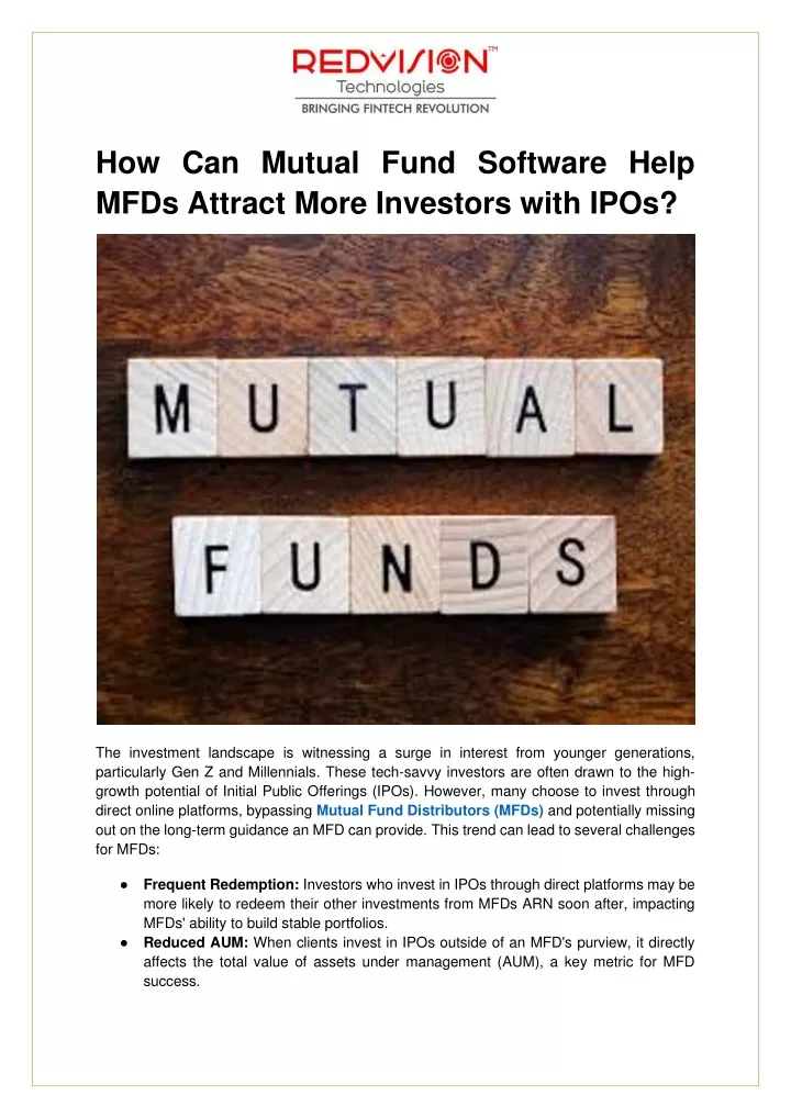 how can mutual fund software help mfds attract