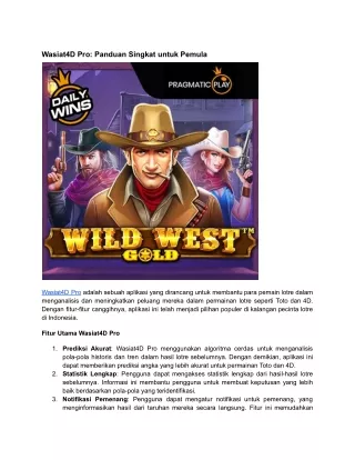 Wasiat4D Pro_ Panduan Singkat untuk Pemula