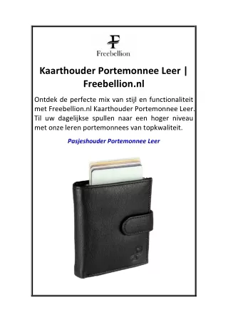 Kaarthouder Portemonnee Leer  Freebellion.nl