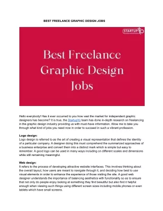 BEST FREELANCE GRAPHIC DESIGN JOBS