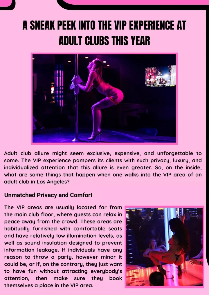 a sneak peek into the vip experience at adult