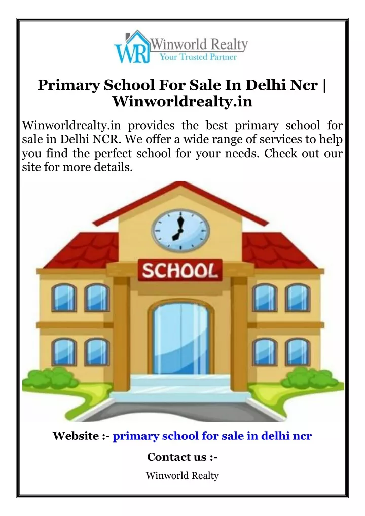 primary school for sale in delhi