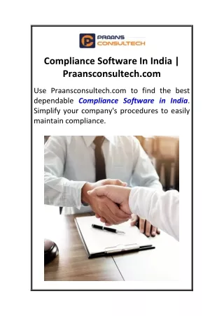 compliance software in india praansconsultech com
