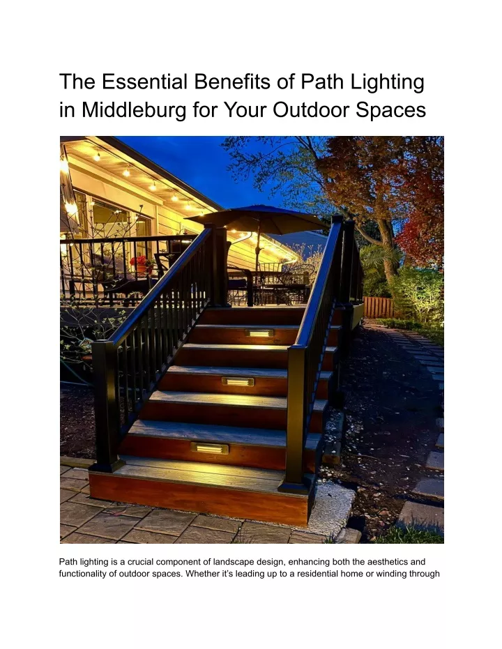 the essential benefits of path lighting