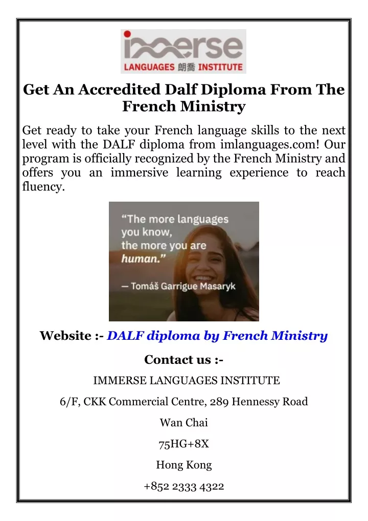 get an accredited dalf diploma from the french