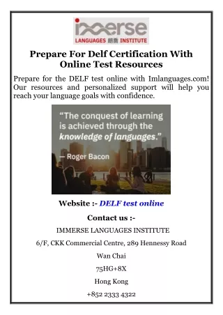 prepare for delf certification with online test