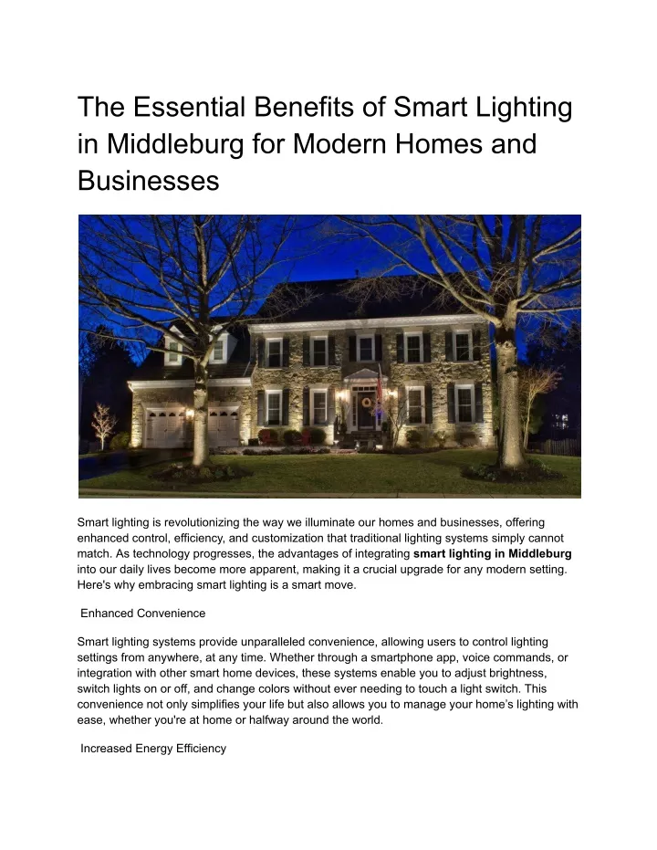 the essential benefits of smart lighting