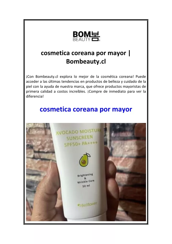 cosmetica coreana por mayor bombeauty cl