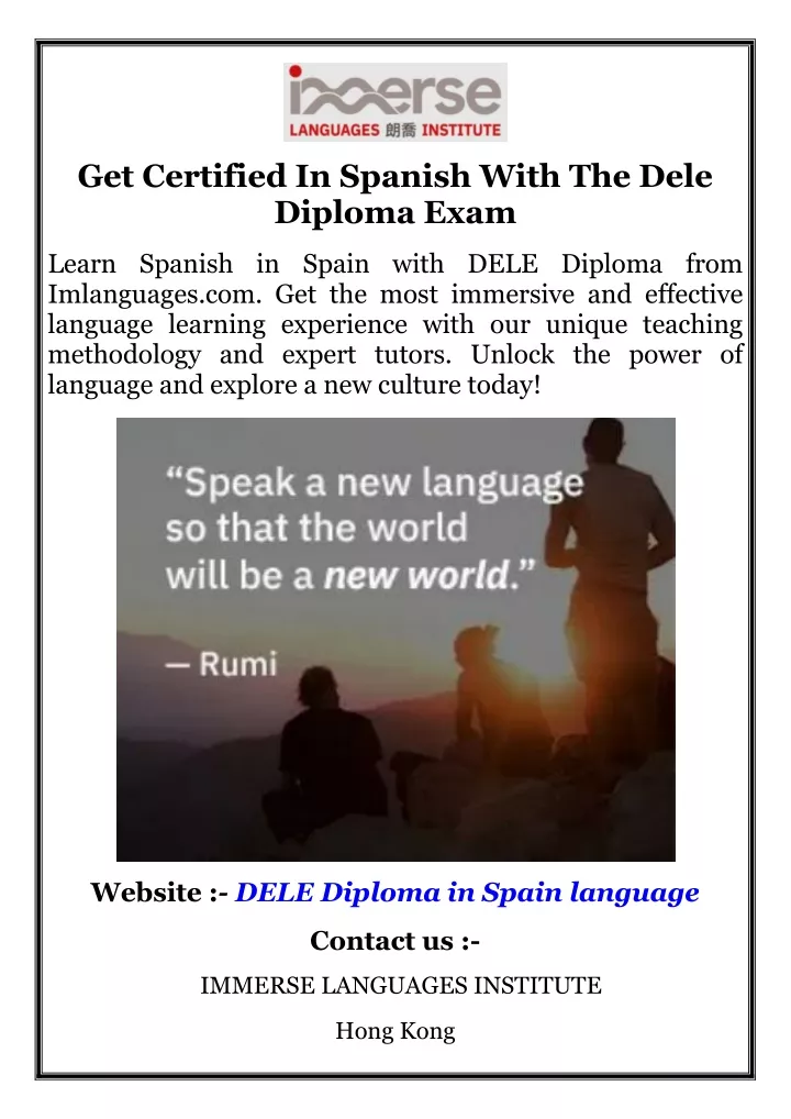 get certified in spanish with the dele diploma