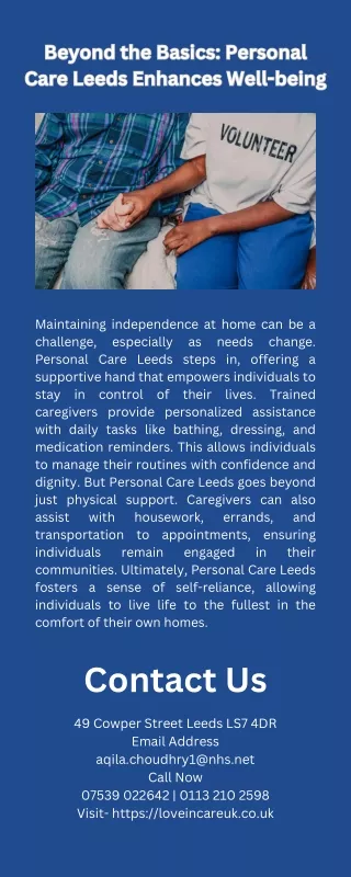 Beyond the Basics Personal Care Leeds Enhances Well-being