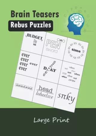read_ Brain Teasers Rebus Puzzles Large Print: Word Picture Puzzles Plexer Book Game