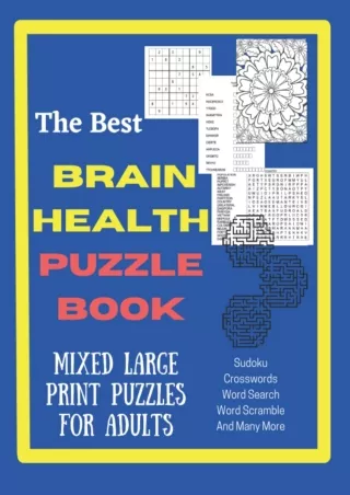 read pdf The Best Brain Health Puzzle book for Adults: Activity book, Sudoku, mazes and