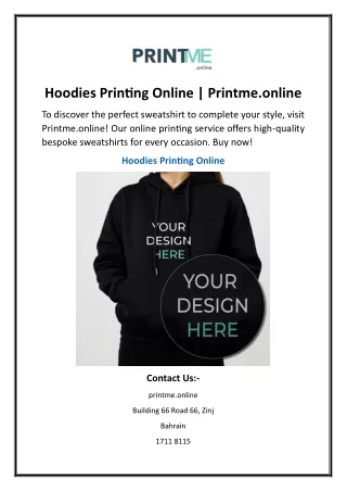 Hoodies Printing Online Printme.online