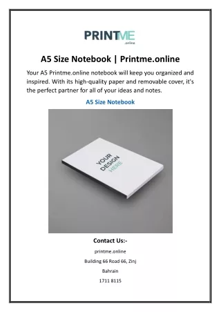 A5 Size Notebook Printme.online