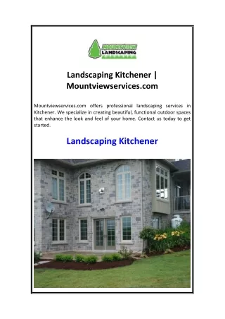 Landscaping Kitchener  Mountviewservices.com