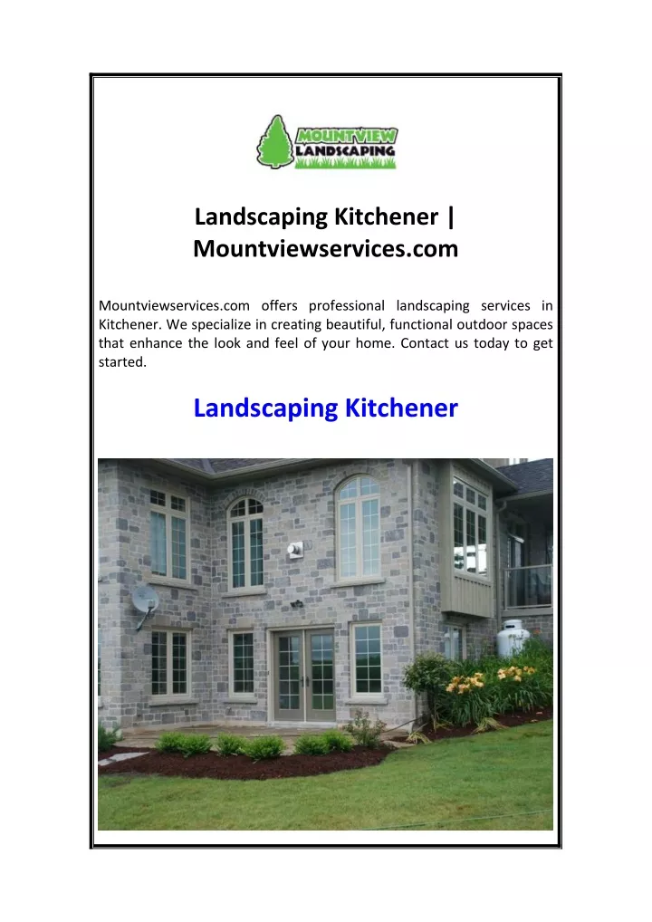 landscaping kitchener mountviewservices com