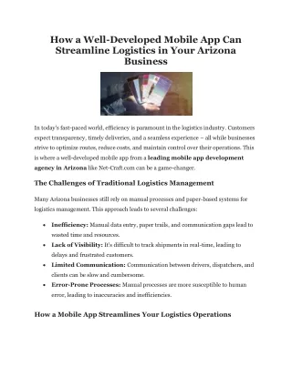 how a well developed mobile app can streamline