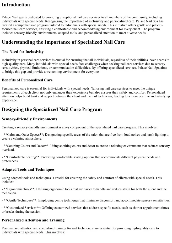 PPT Palace Nail Spa Pioneering Gentle and PatientFocused Nail Care