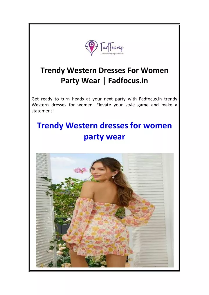 trendy western dresses for women party wear