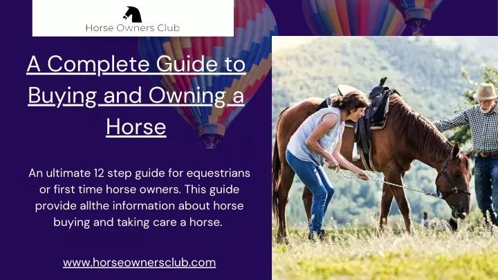 a complete guide to buying and owning a horse