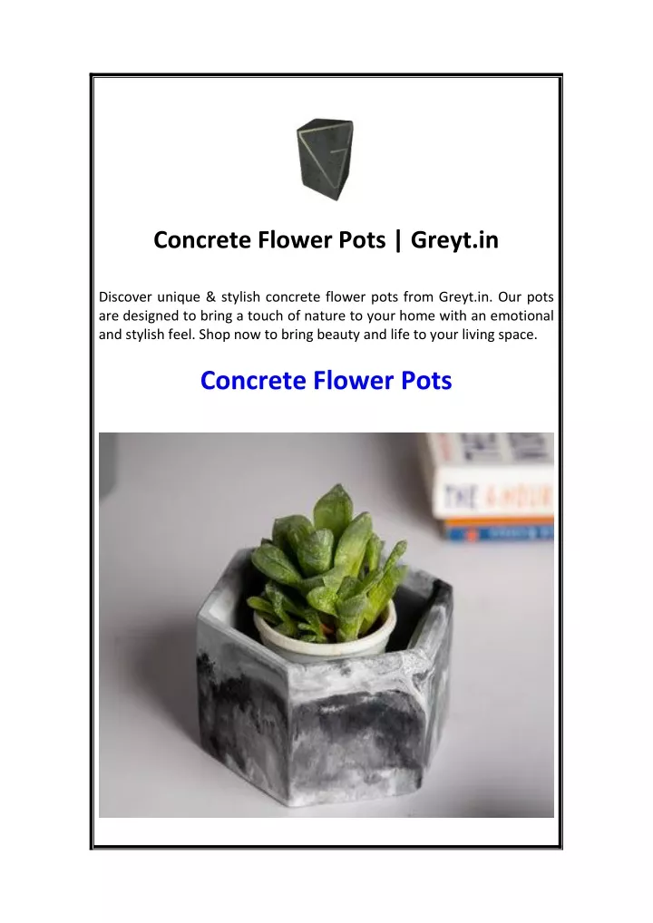 concrete flower pots greyt in