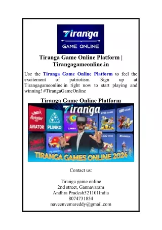 Tiranga Game Online Platform | Tirangagameonline.in