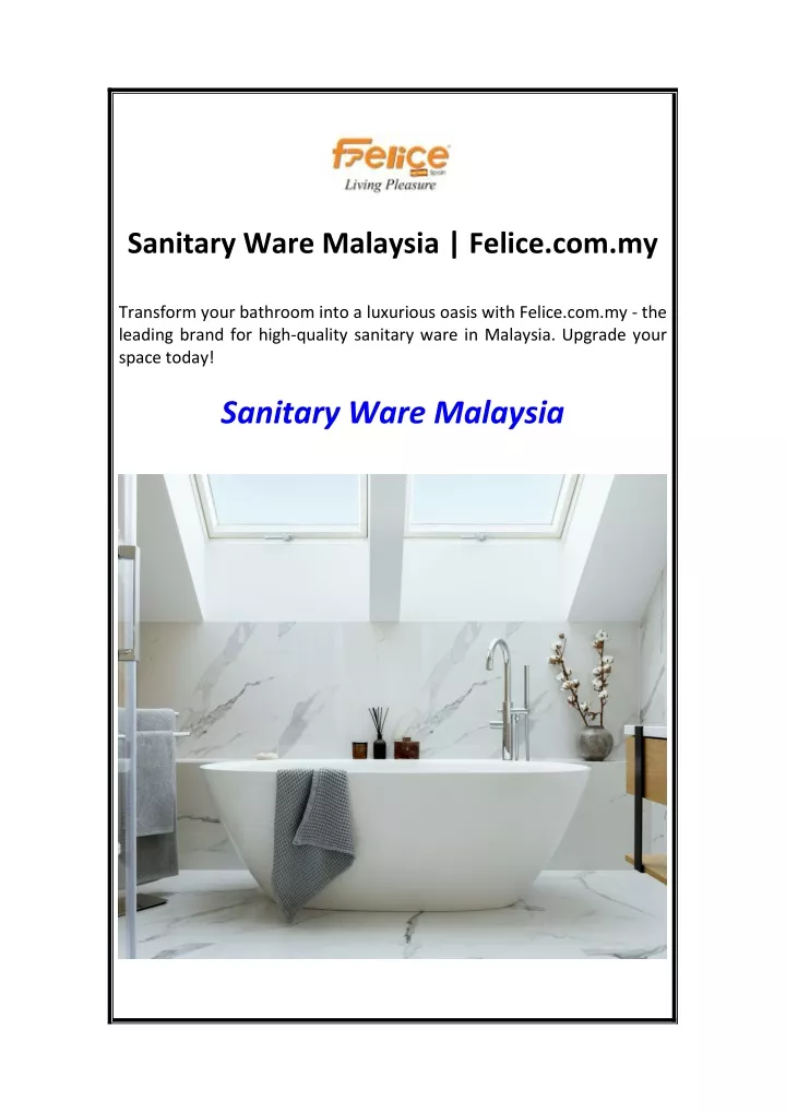 sanitary ware malaysia felice com my