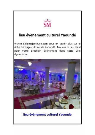 lieu évènement culturel Yaoundé