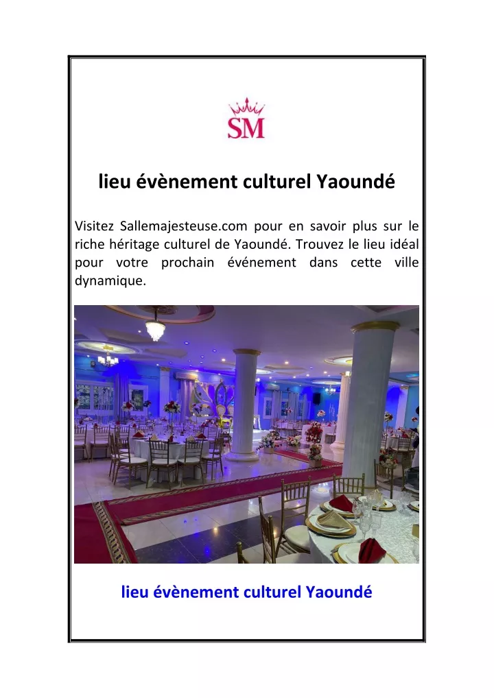 lieu v nement culturel yaound