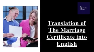 Translation of The Marriage Certificate into English