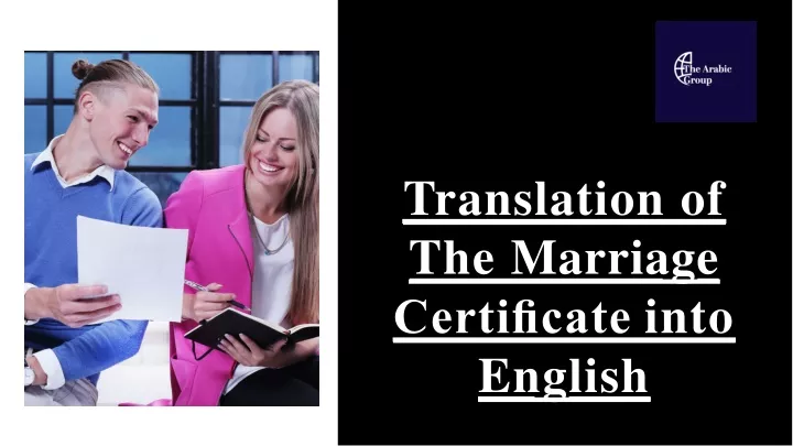 translation of the marriage certi cate into