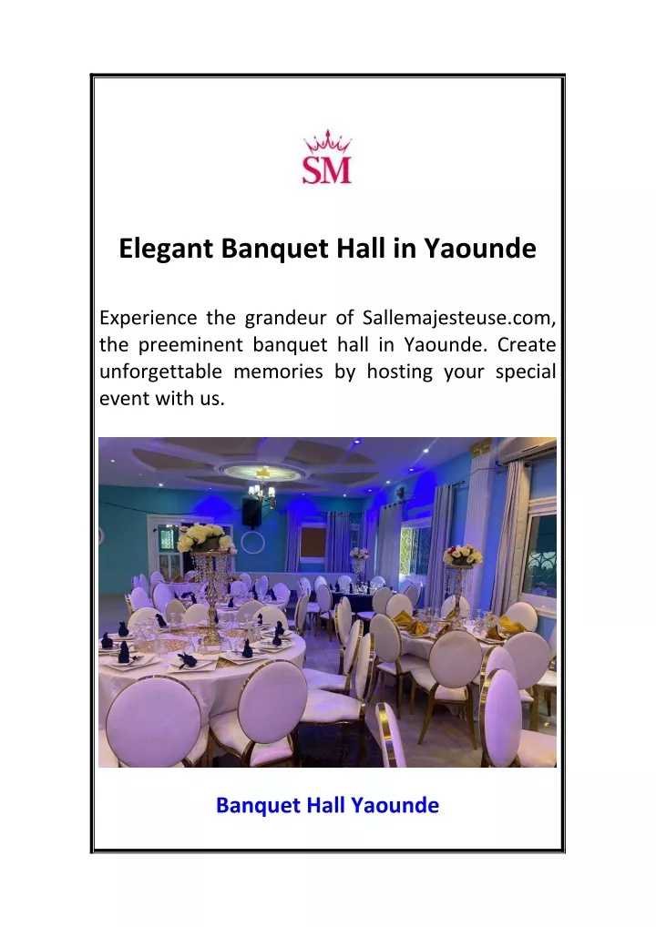 elegant banquet hall in yaounde