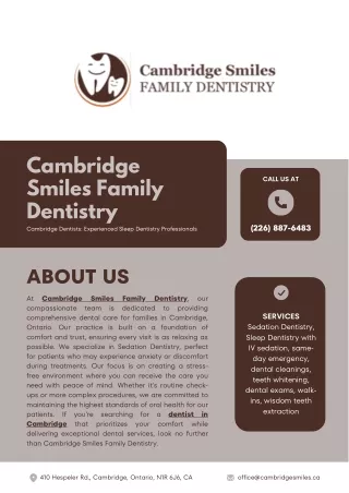 Cambridge Smiles Family Dentistry - Brochure