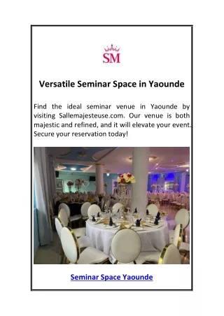 Versatile Seminar Space in Yaounde