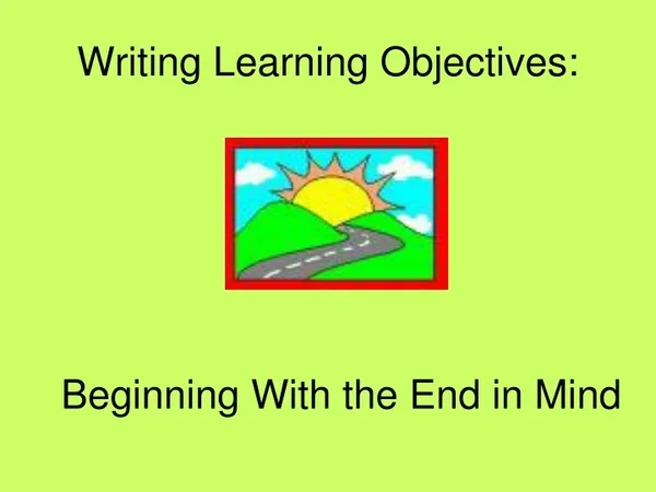 writing learning objectives